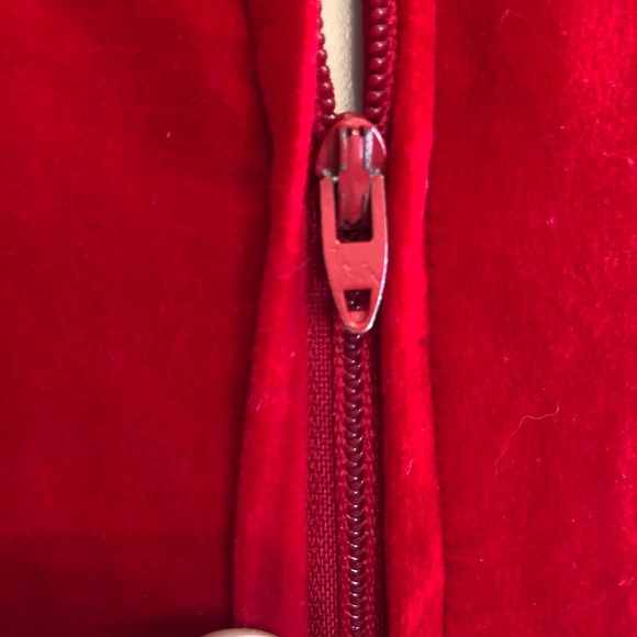 Vtg 70's Norman Shirtmakers Red Velvet Dress - Picture 6 of 9